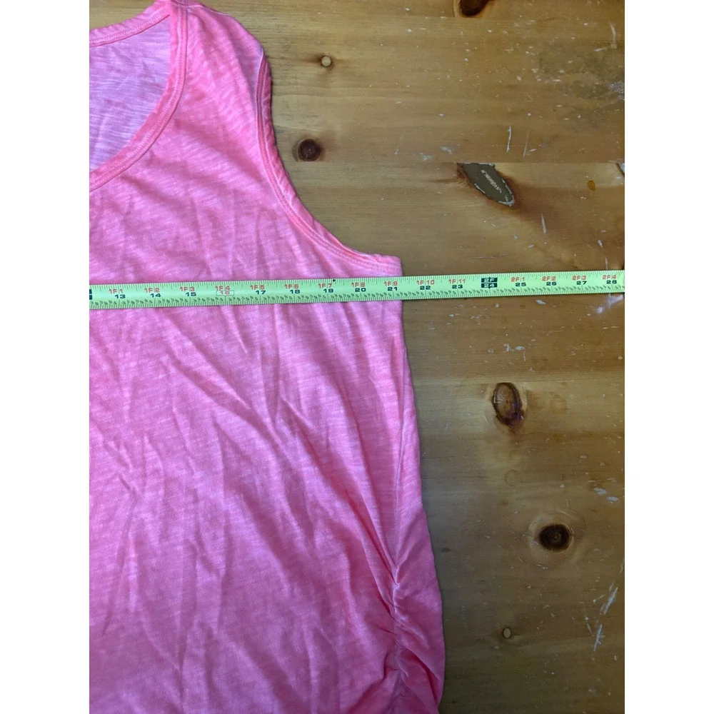 Lane Bryant Pink Coral Slub Knit Ruched Side Sleeveless Tank Top Plus Size 14/16